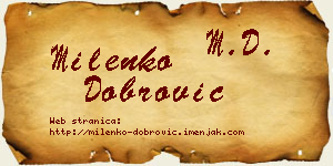 Milenko Dobrović vizit kartica